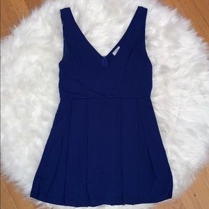 Tobi Royal Blue Babydoll Deep-V Skater Dress
